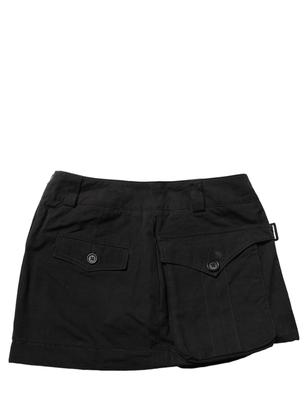 Jupe courte en coton noir Dolce & Gabbana, taille moyenne, coupe évasée en ligne A, mode élégante et moderne