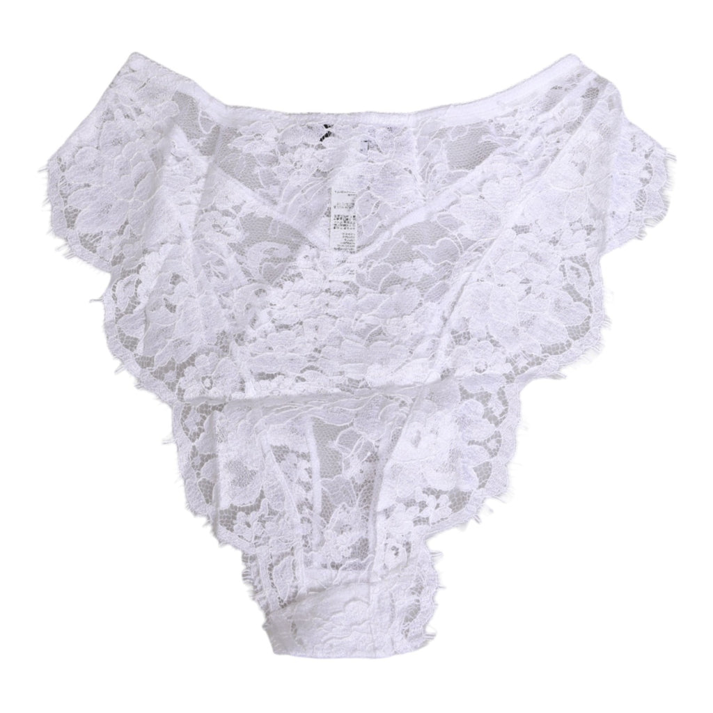 Culotte blanche en dentelle florale de Dolce & Gabbana, coupe basse et élégante, pour femme.