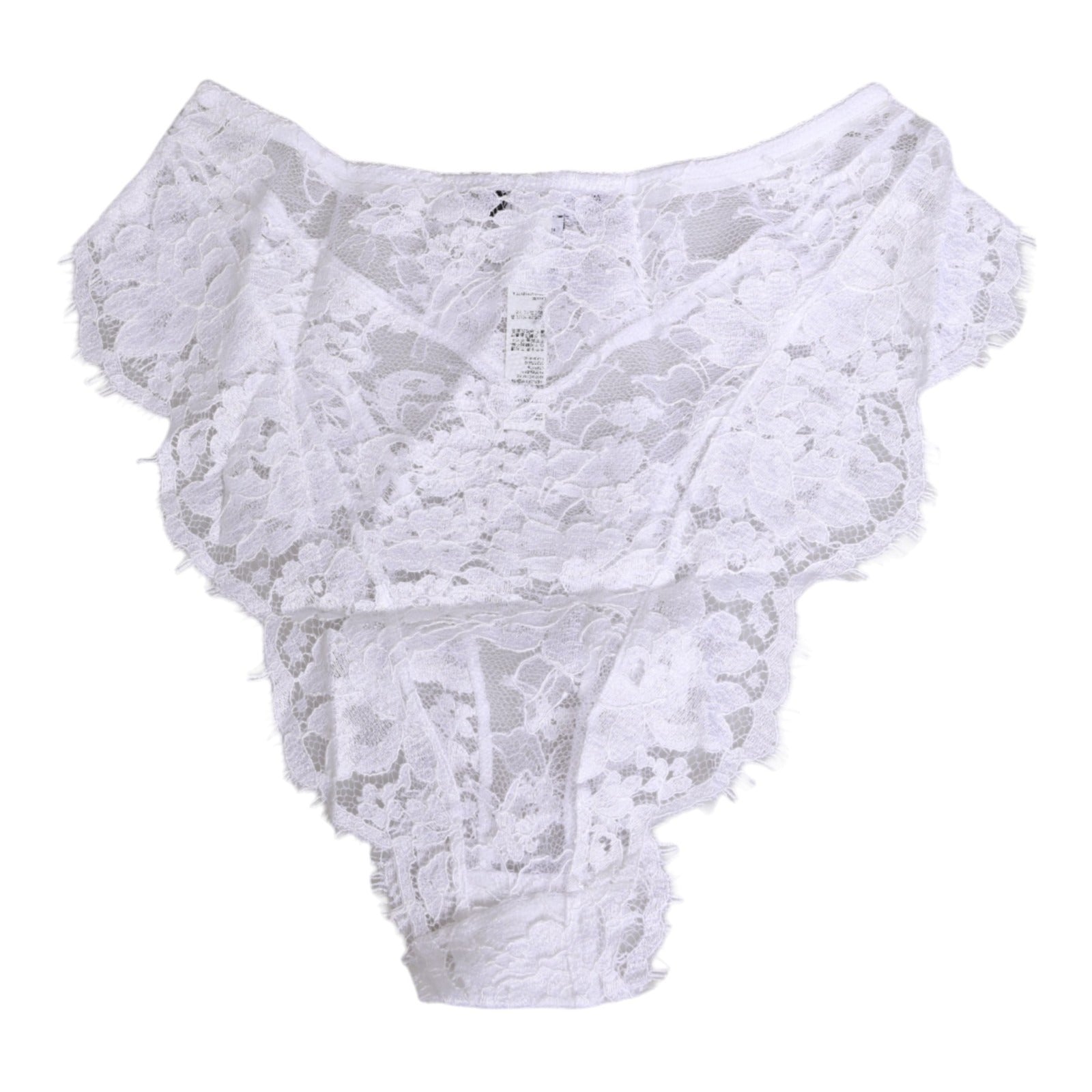 Culotte blanche en dentelle florale de Dolce & Gabbana, coupe basse et élégante, pour femme.