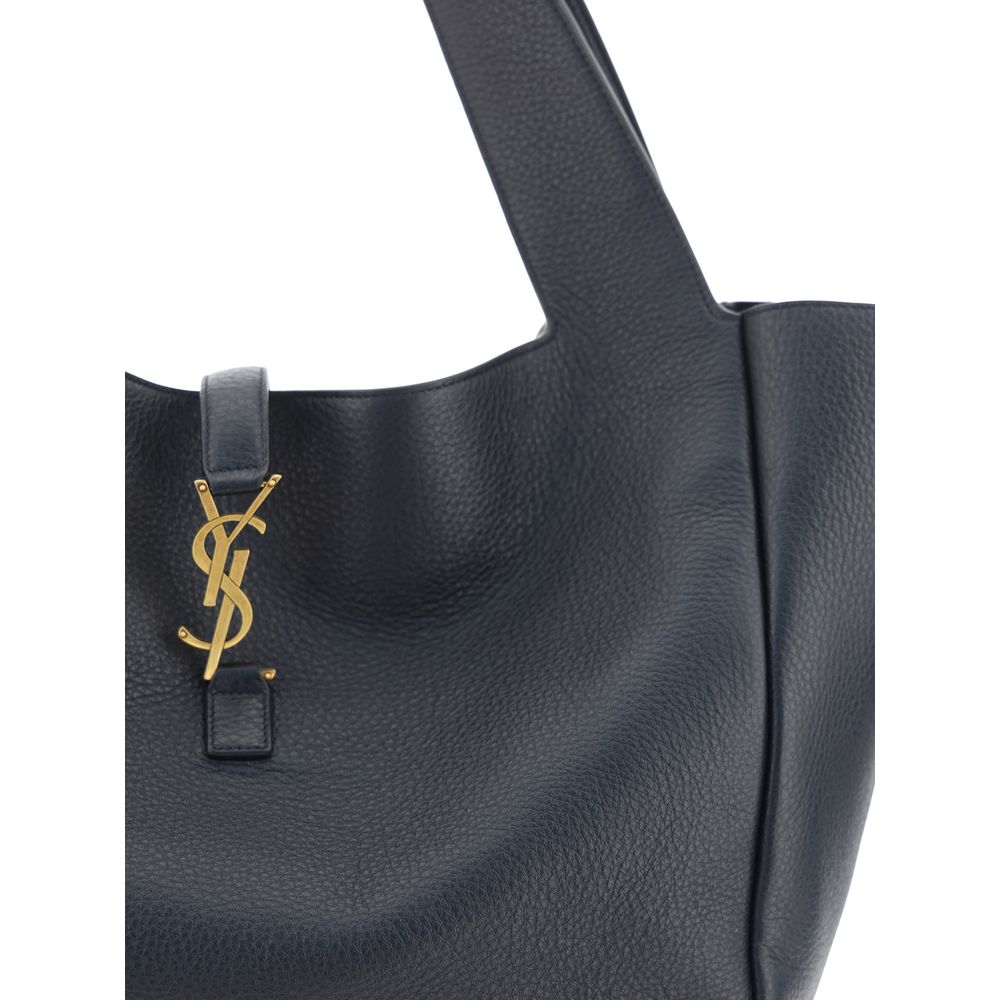 Sac à bandoulière en cuir de veau noir Saint Laurent Bos Taurus, sac à main élégant et sophistiqué.
