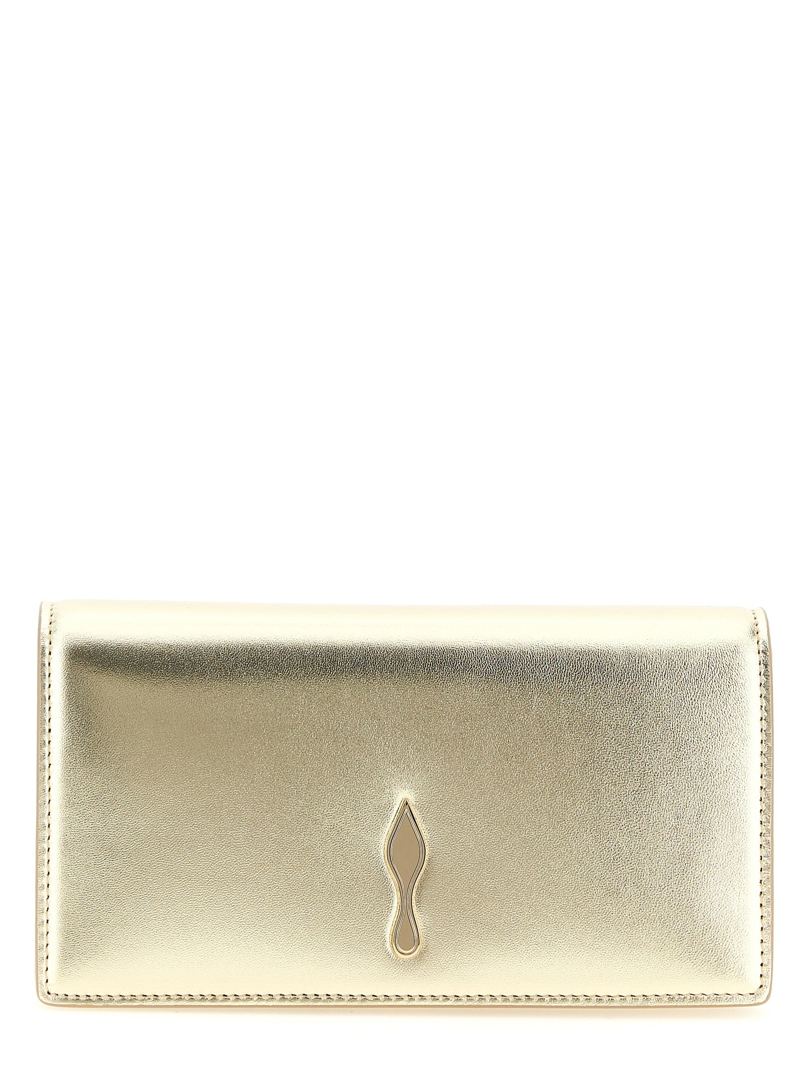 Christian Louboutin Gold Lambskin Clutch Bag