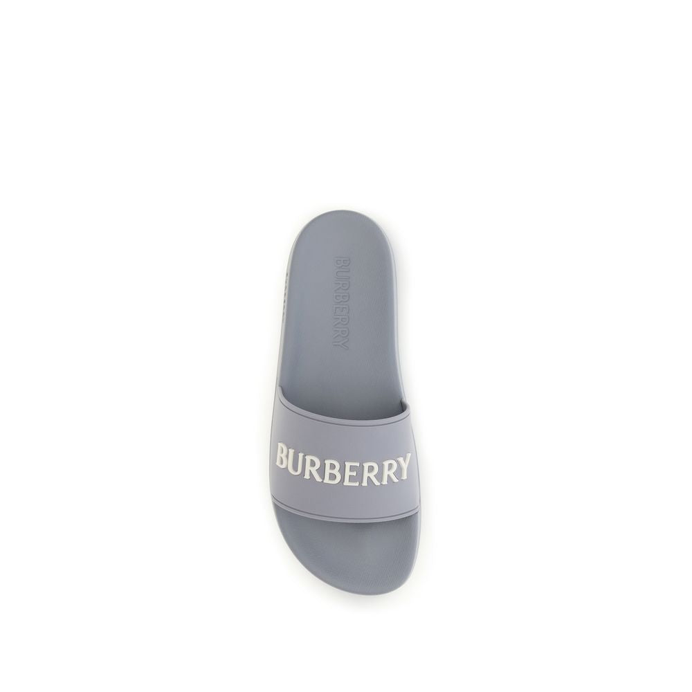 Burberry graue Gummi-Pantoletten