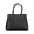 Sac à main en polyester noir pour femmes de Calvin Klein, élégant et tendance, avec poignées et détails sophistiqués.