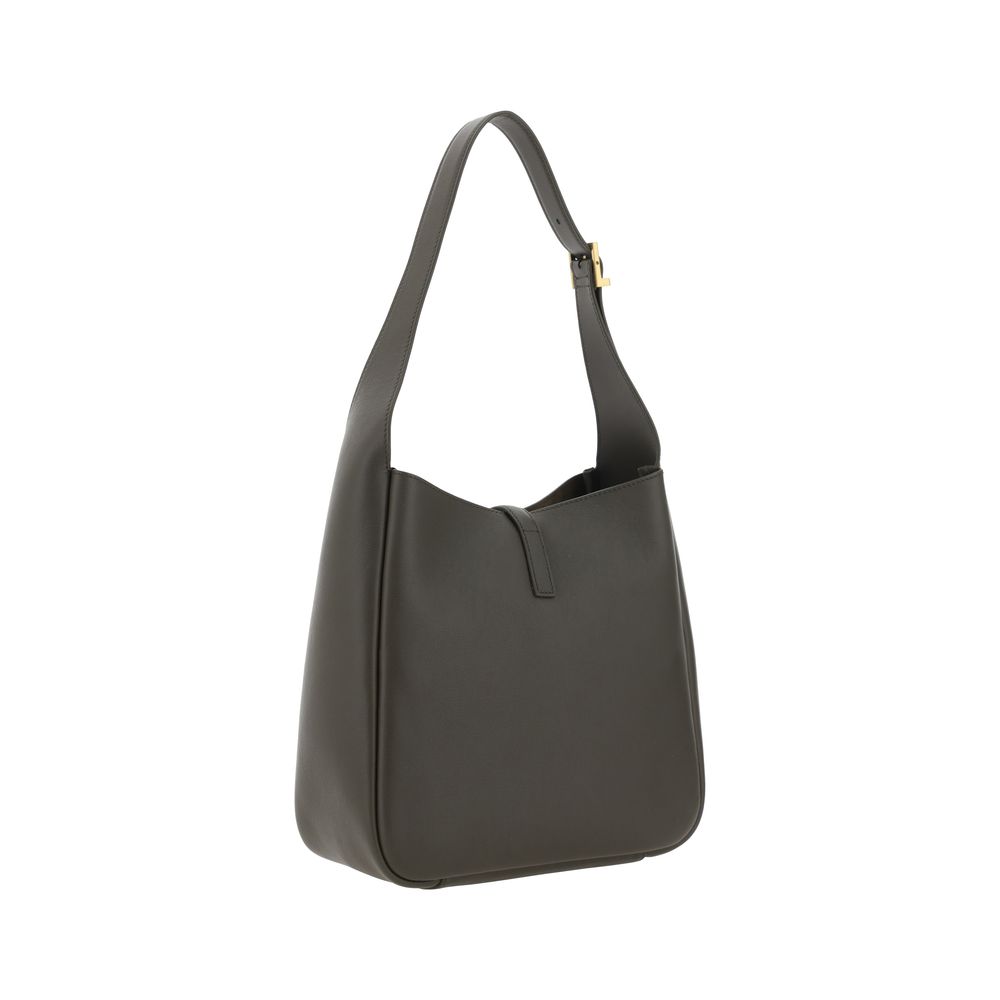 Sac à bandoulière bicolore en cuir de veau Saint Laurent Bos Taurus, design élégant et sophistiqué.