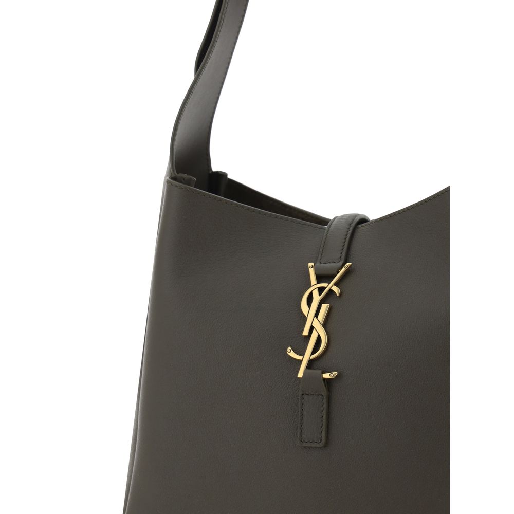 Sac à épaule Saint Laurent Bos Taurus en cuir de veau bicolore, élégant et sophistiqué, avec détails raffinés.