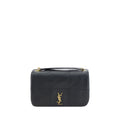 Sac à épaule Saint Laurent en cuir d'agneau noir Ovis Aries, design élégant avec détails sophistiqués.