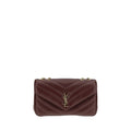 Sac à bandoulière Saint Laurent en cuir d'agneau Bordeaux Ovis Aries, avec détails élégants et finition raffinée.