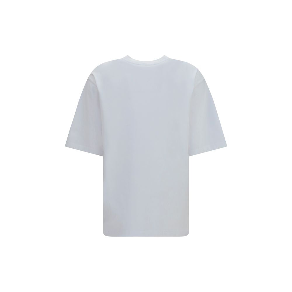 T-shirt blanc en coton de Dolce & Gabbana, vêtement décontracté avec logo de la marque visible sur le devant.