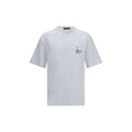 T-shirt blanc en coton de Dolce & Gabbana, coupe classique avec logo discret, porté sur un mannequin.