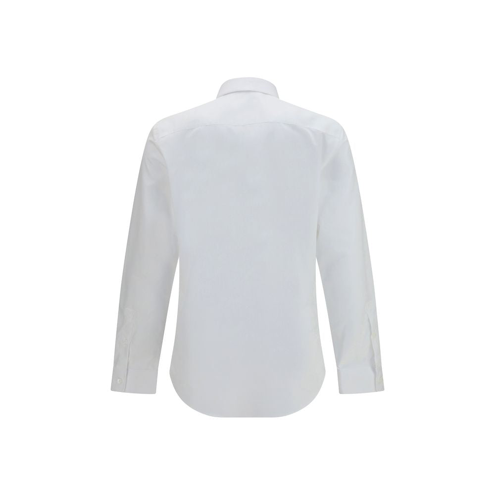 Chemise blanche en coton Burberry pour homme, avec col classique et boutons, visible sur fond neutre.