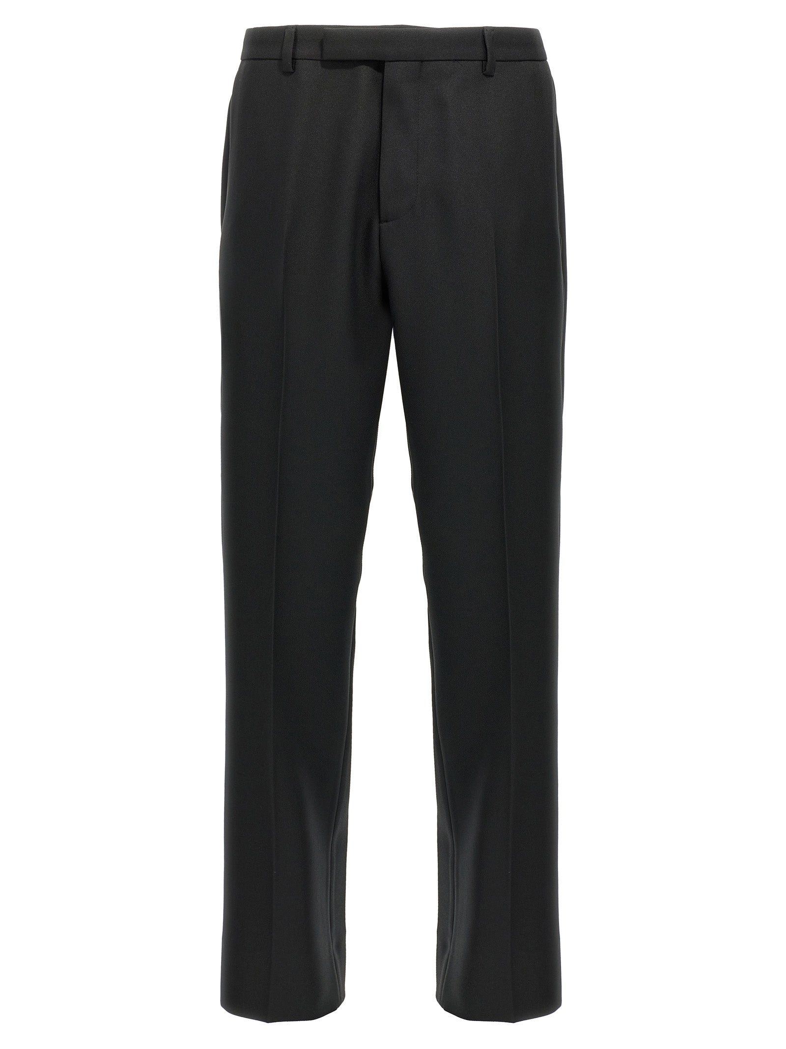 Pantalons décontractés en polyester noir de marque Gucci, coupe confortable et style élégant.