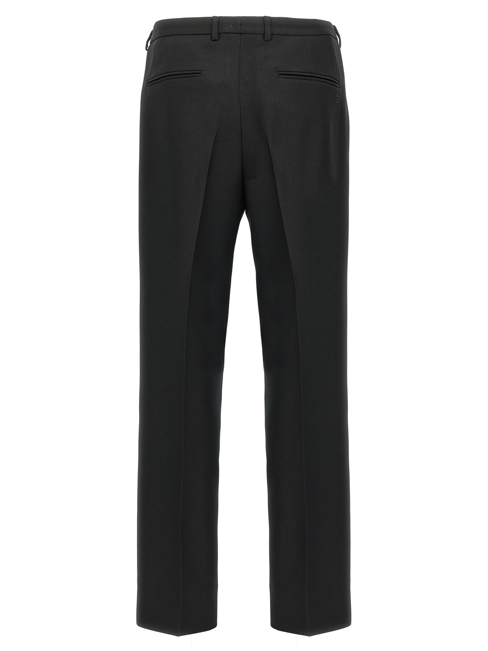 Pantalon casual noir en polyester de Gucci, coupe décontractée, avec ceinture et détails élégants, pour un style sophistiqué.