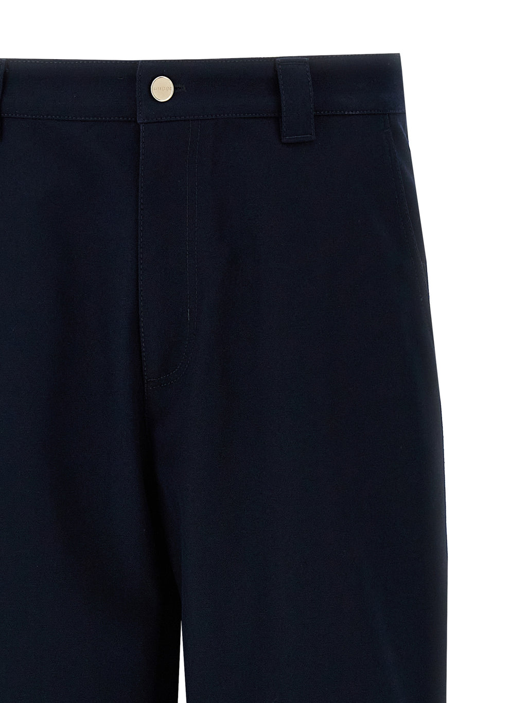 Pantalon casual en coton bleu Gucci pour homme, coupe décontractée et style tendance, visible dans l'image.