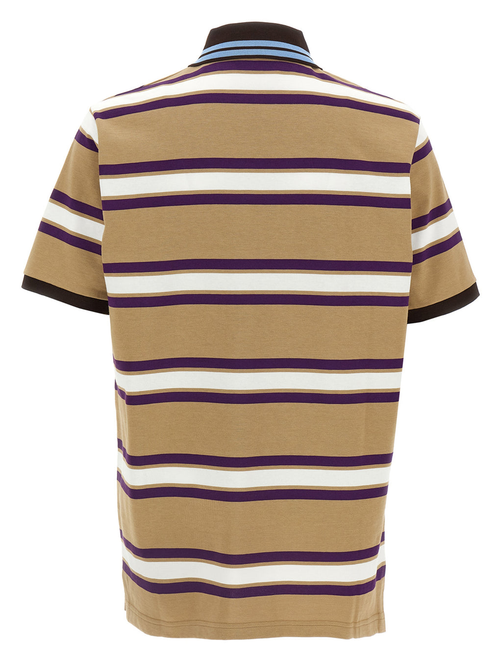 Chemise polo en coton multicolore Gucci avec logo, détails colorés et col classique, vue de face.
