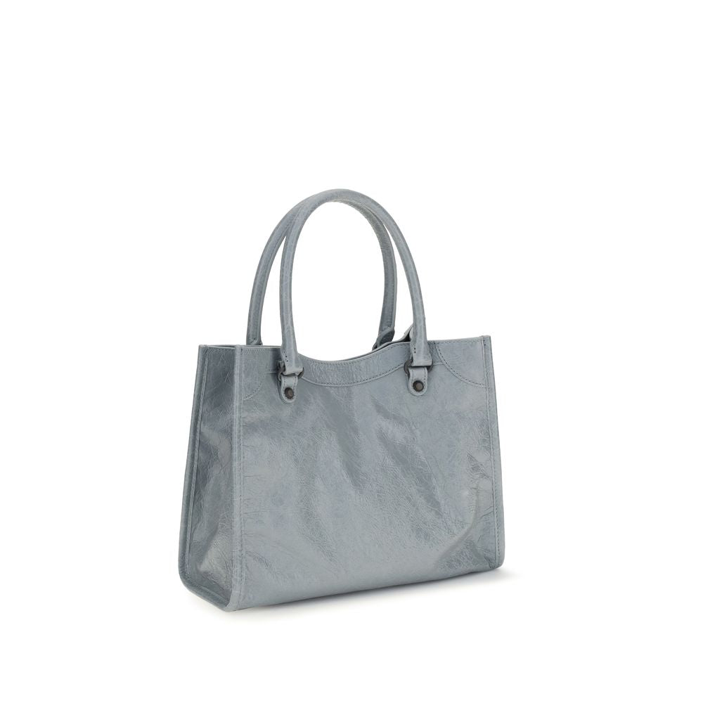 Sac à main Balenciaga bleu en mouton Lamb Ovis Aries, avec détails élégants et finition de haute qualité.