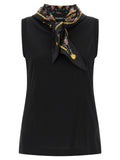 Dolce & Gabbana Schwarzes ärmelloses Baumwoll-T-Shirt