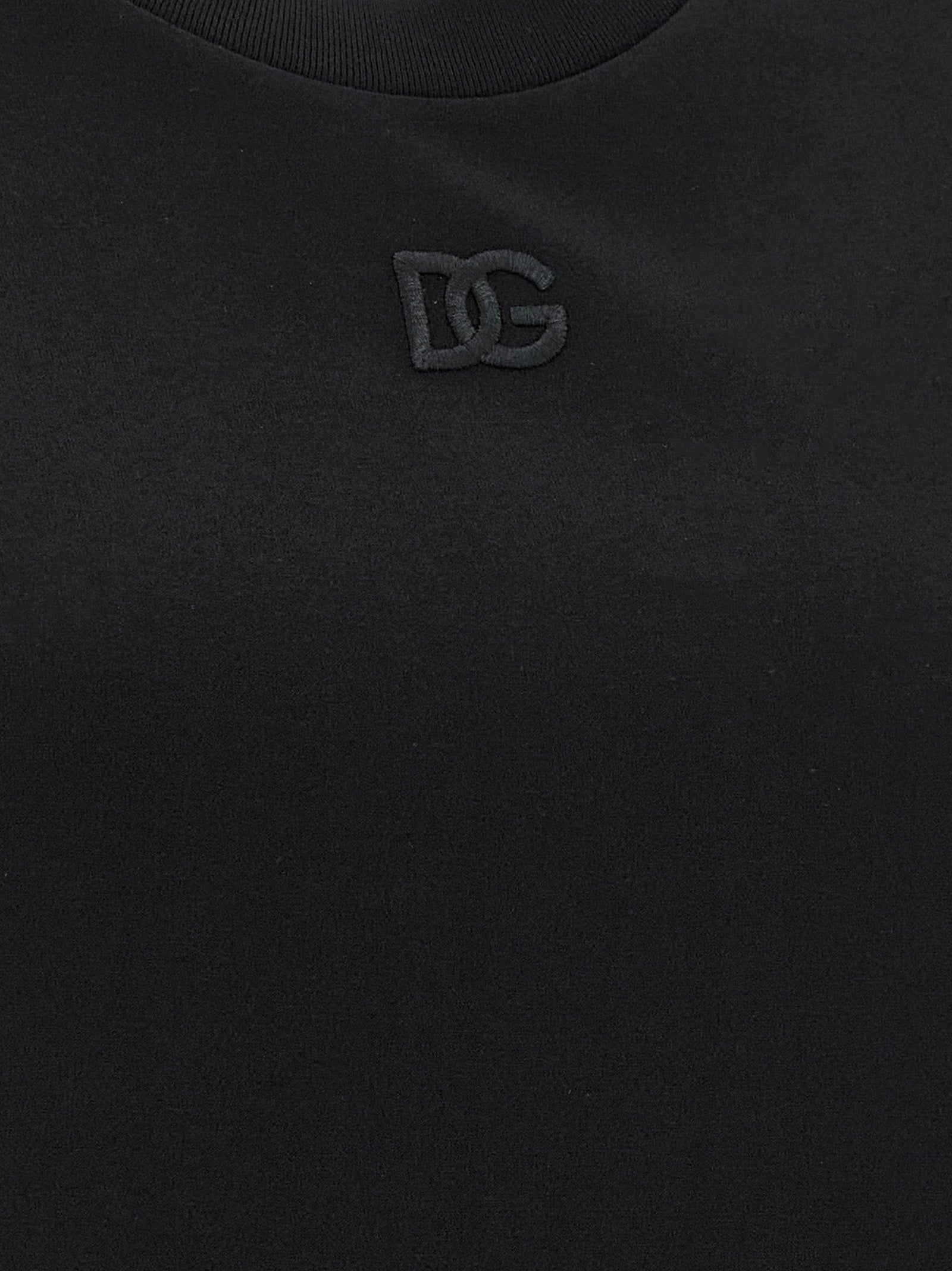 Dolce & Gabbana Schwarzes ärmelloses Baumwoll-T-Shirt