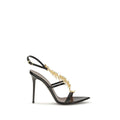 Sandales à talons stilettos en cuir de veau noir Giuseppe Zanotti Bos Taurus, élégant et sophistiqué.