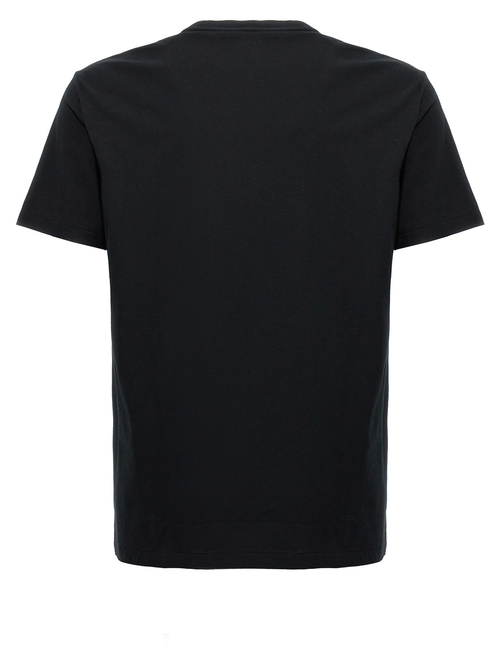 T-shirt en coton noir Polo Ralph Lauren avec col classique et logo brodé sur la poitrine, vue de face.