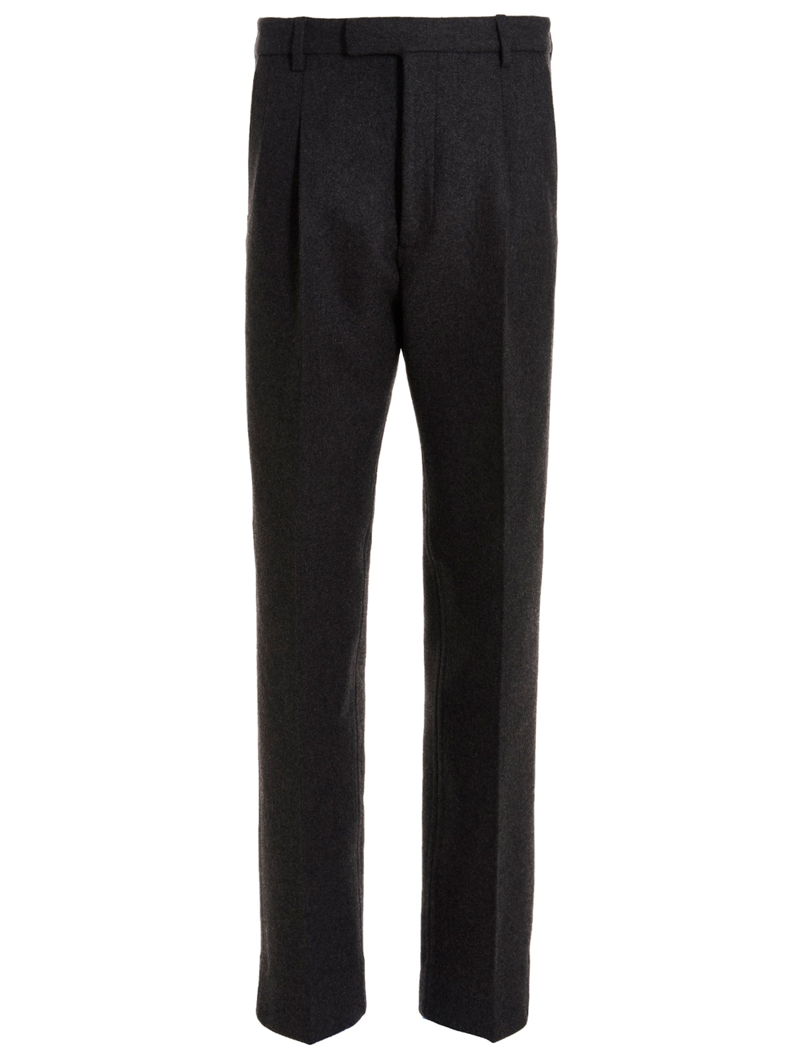 Pantalon gris en laine de Gucci pour femme, coupe élégante et classique, tissu doux et finition soignée.