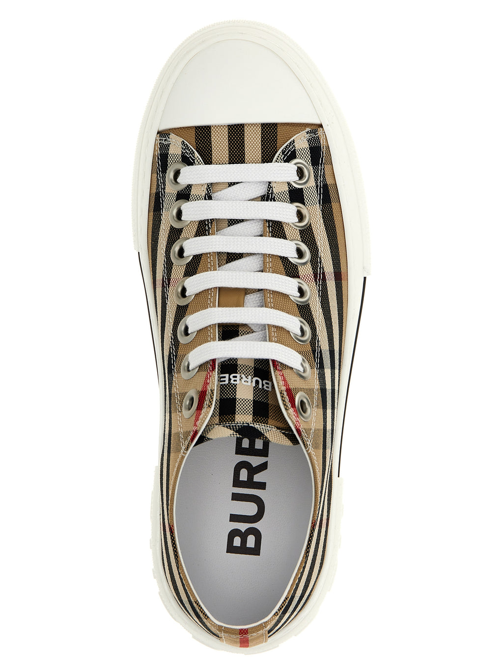 Baskets basses en coton beige de la marque Burberry, style décontracté et élégant pour homme ou femme