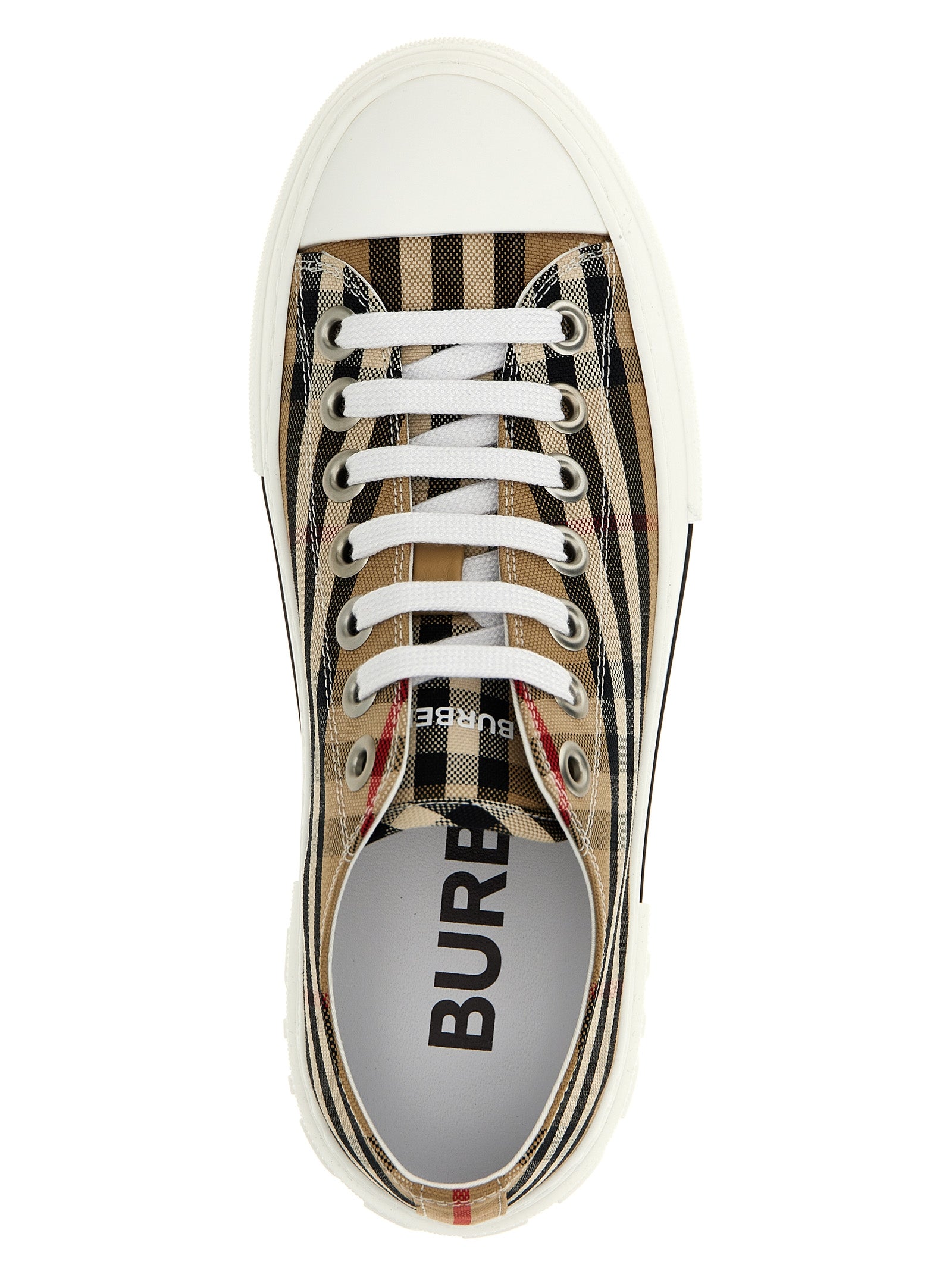 Baskets basses en coton beige de la marque Burberry, style décontracté et élégant pour homme ou femme