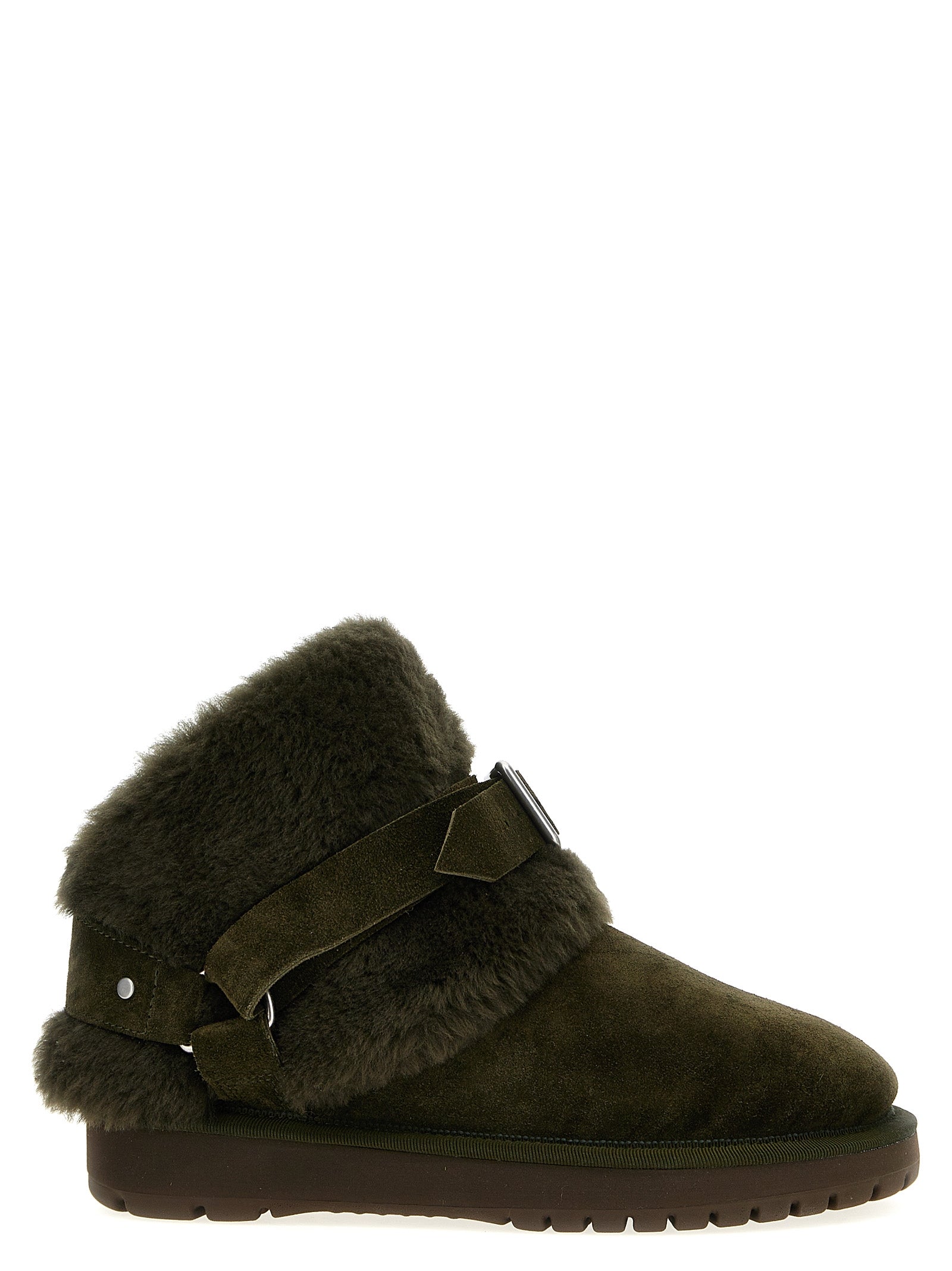 Bottes ankle en cuir bicolore Burberry, style élégant avec semelles en caoutchouc, finition raffinée en brun et beige.