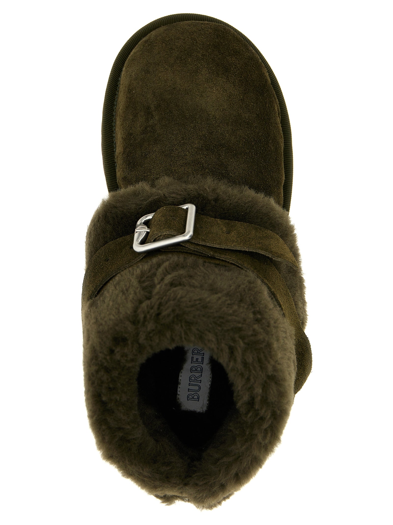 Bottes à ankle en cuir bicolore Burberry, élégantes et modernes, avec semelle en caoutchouc et détails sophistiqués.