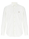Chemise blanche en coton Polo Ralph Lauren avec col classique et manches longues, vue de face.