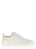 Baskets basses en cuir de veau blanc de Christian Louboutin, chaussures décontractées pour homme avec semelle colorée.