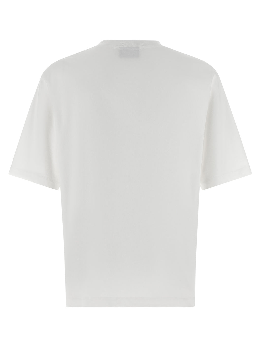 T-shirt blanc en coton de la marque Dsquared², coupe classique, portée décontractée, visible sur l'image.