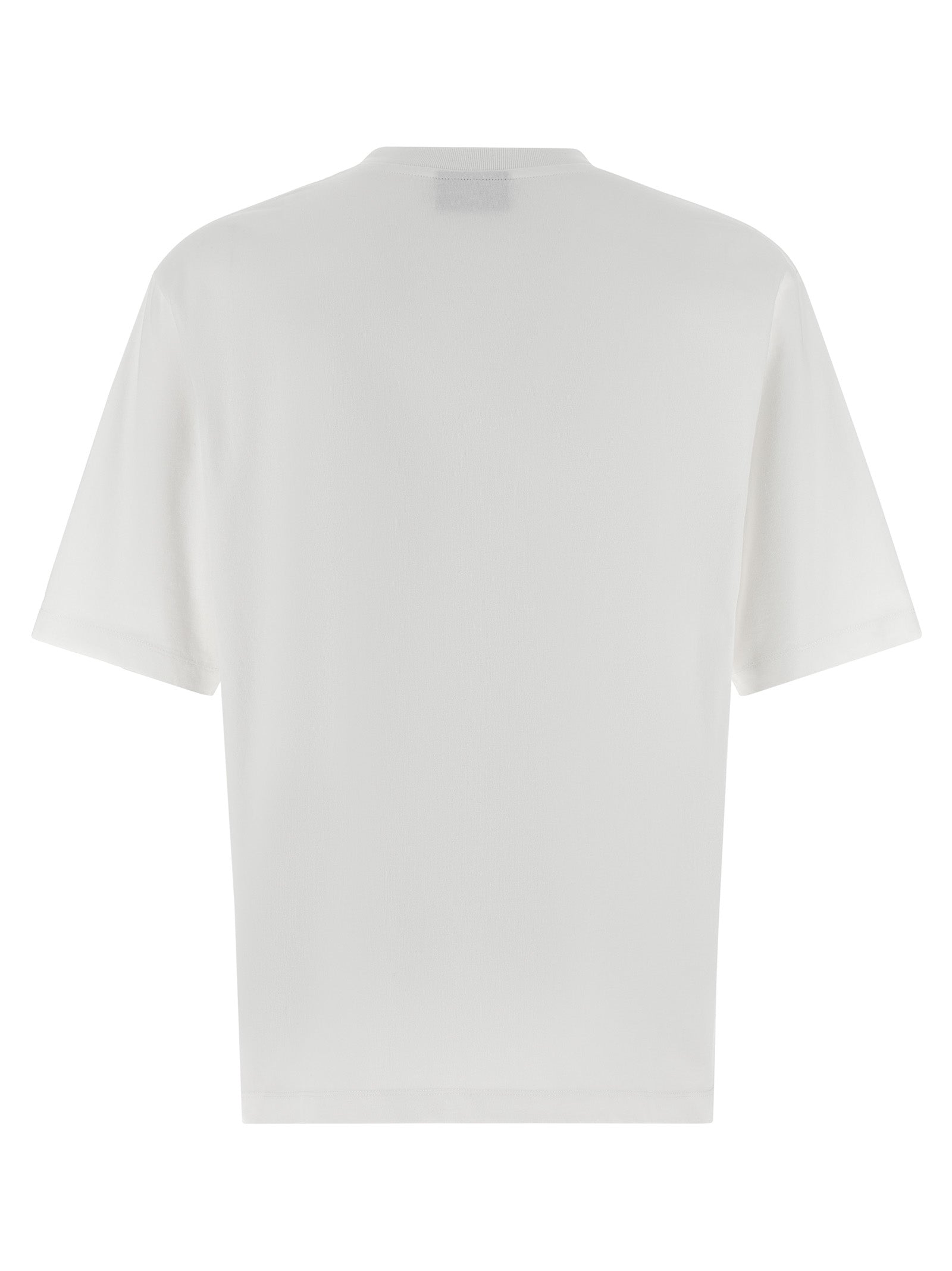 T-shirt blanc en coton de la marque Dsquared², coupe classique, portée décontractée, visible sur l'image.