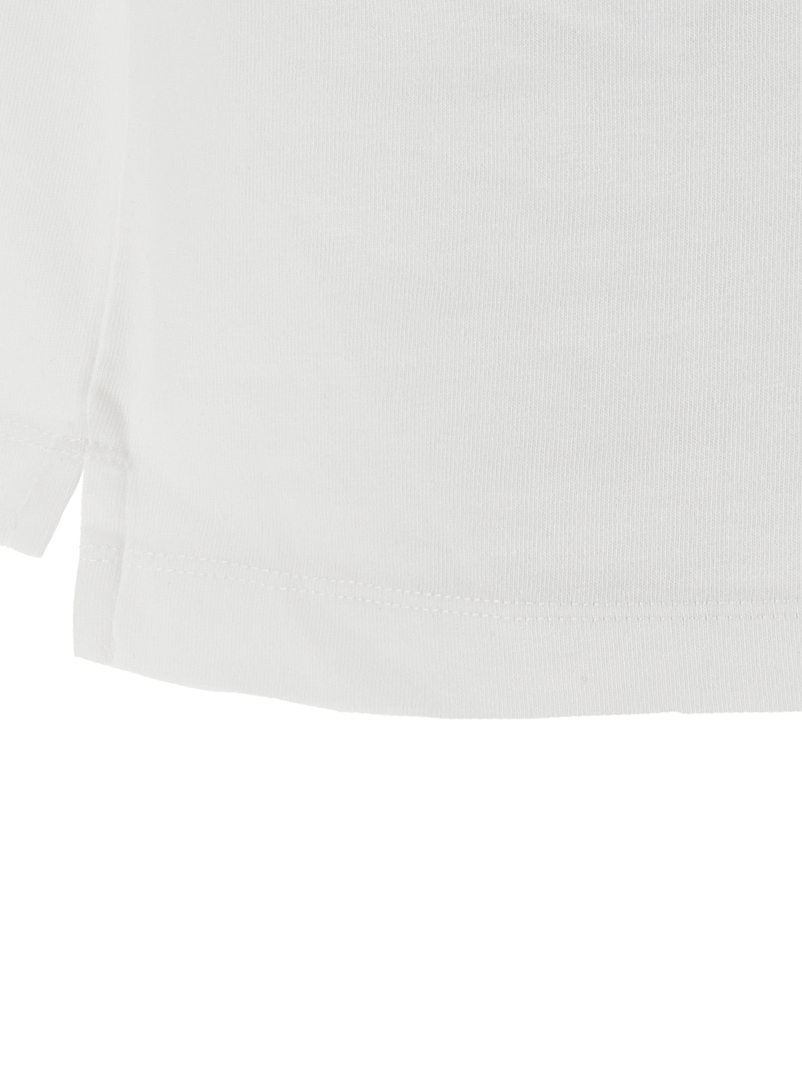 T-shirt blanc en coton de la marque Dsquared², vue de face, avec logo discret visible sur le devant.