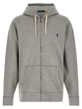 Sweatshirt en coton gris de Polo Ralph Lauren, logo brodé sur la poitrine, vêtement décontracté pour homme.