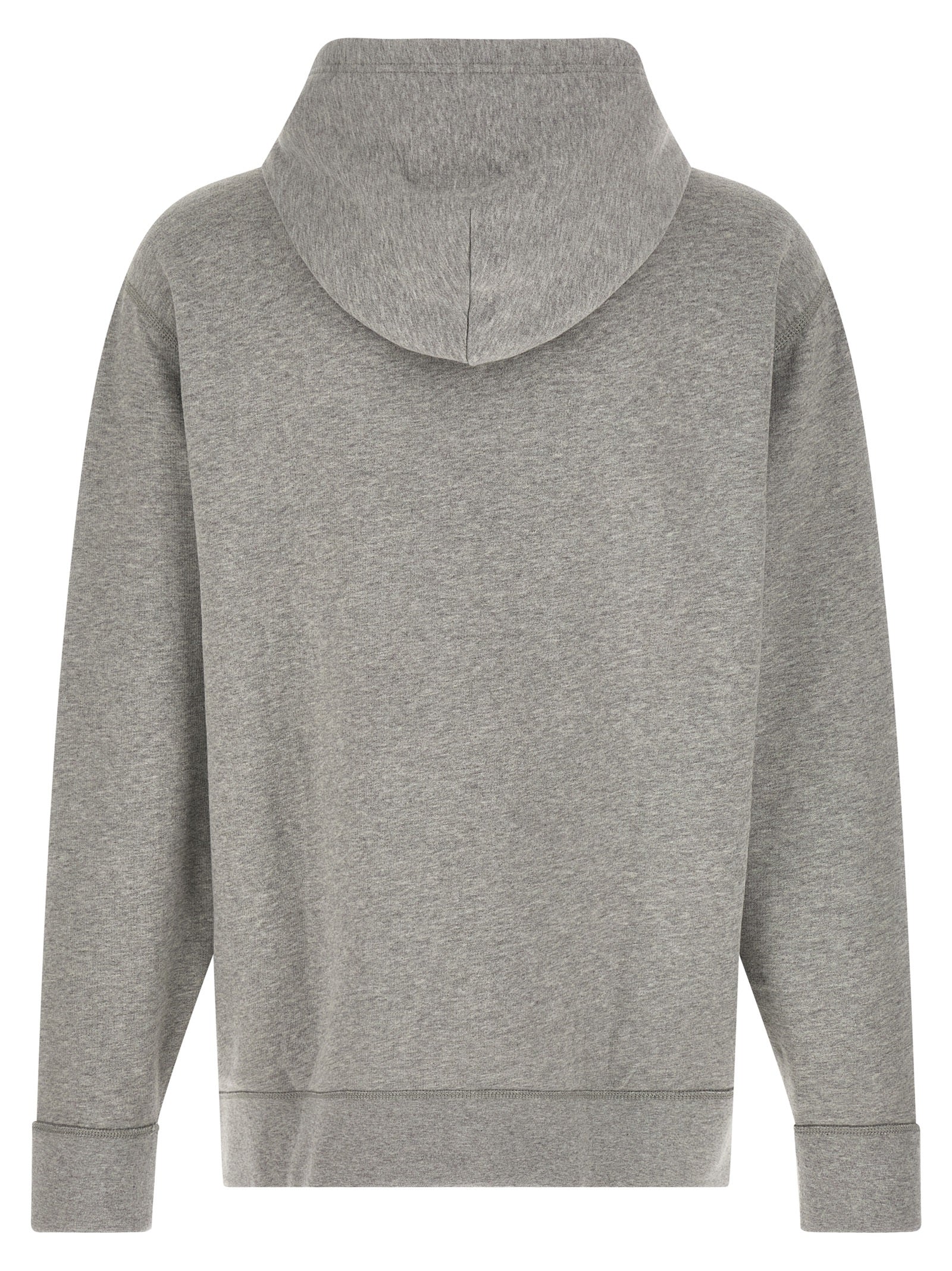 Sweat-shirt gris en coton de Polo Ralph Lauren, style décontracté avec logo brodé sur la poitrine, vue de face.