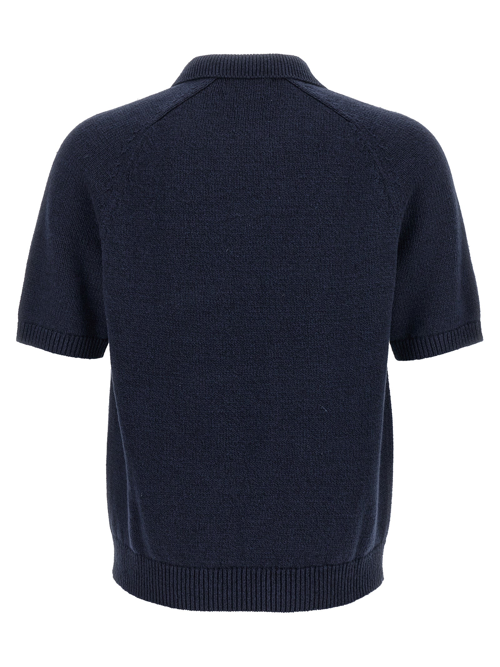 Cardigan en lin bleu Polo Ralph Lauren avec col en V et boutons, porté sur mannequin.