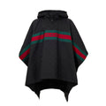 Manteau trench en polyester noir Gucci, vue de face, avec détails élégants et coupe classique.
