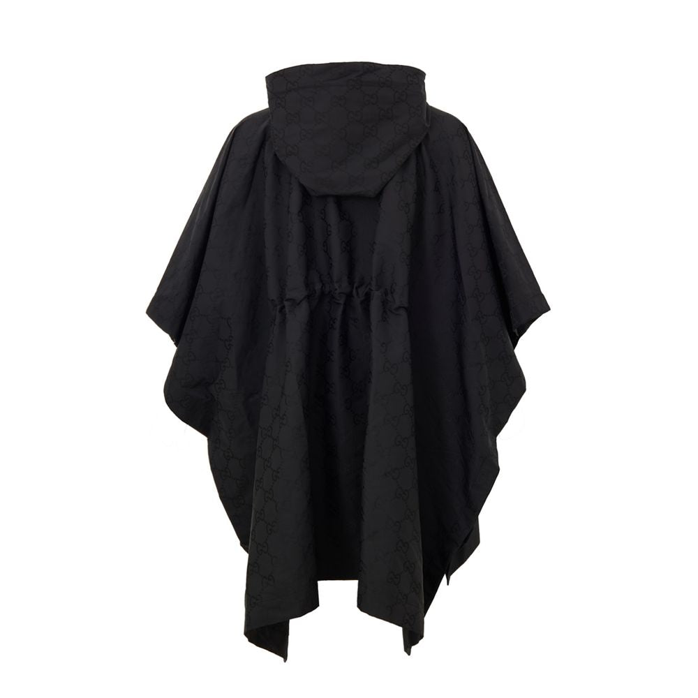 Manteau trench en polyester noir Gucci pour femme, avec ceinture et double boutonnage, élégant et tendance.