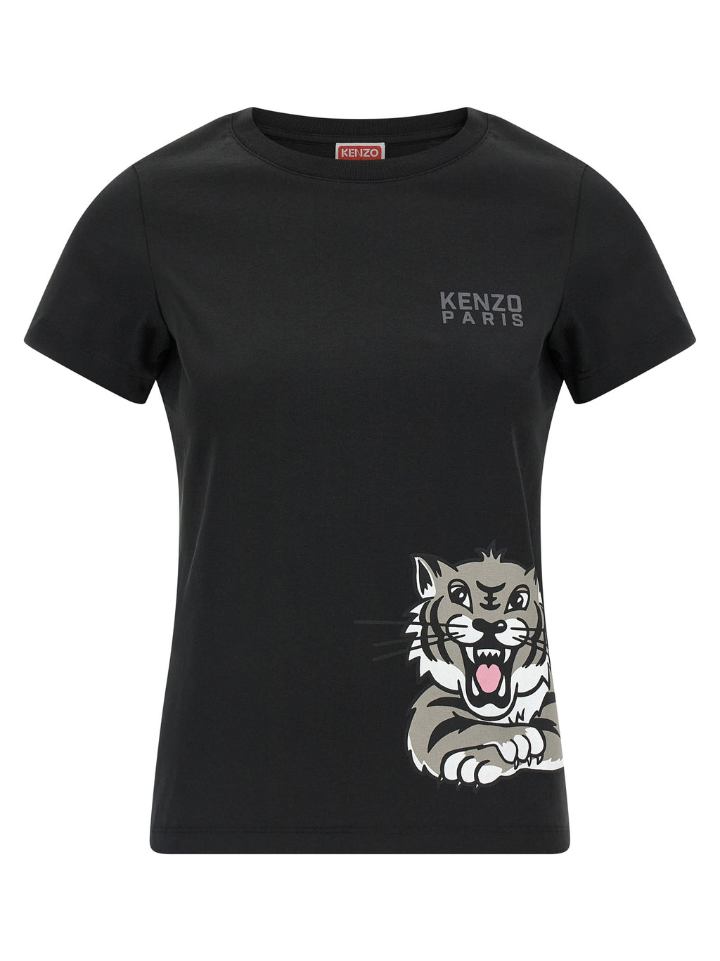 T-shirt en coton noir de la marque Kenzo, coupe classique avec logo discret sur la poitrine.