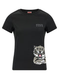 T-shirt en coton noir de la marque Kenzo, coupe classique avec logo discret sur la poitrine.