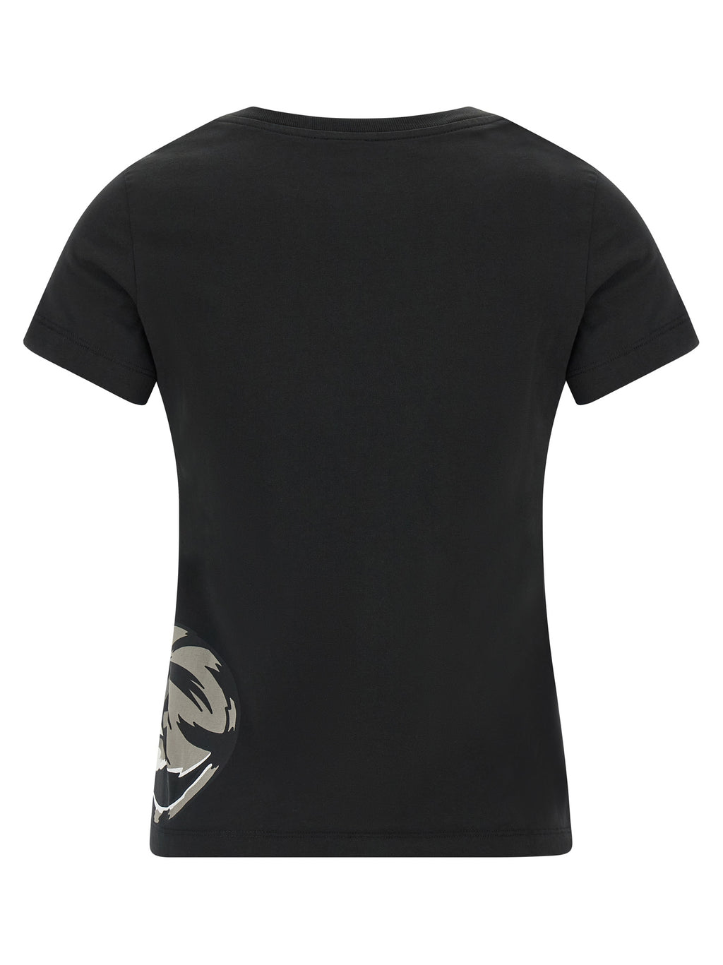 T-shirt en coton noir Kenzo avec logo distinctif, porté sur un modèle, vue de face.