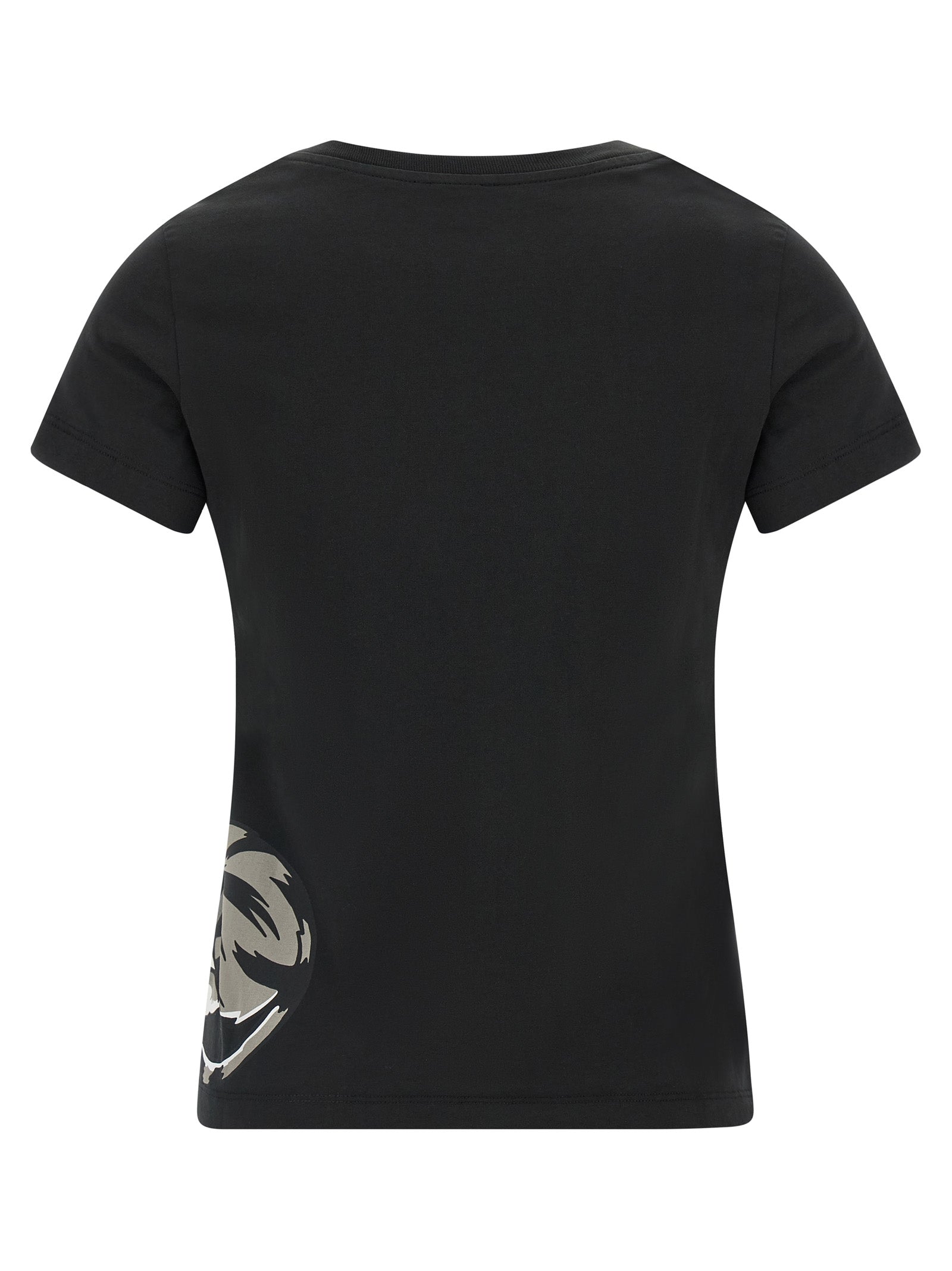 T-shirt en coton noir Kenzo avec logo distinctif, porté sur un modèle, vue de face.