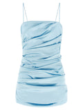 Dolce & Gabbana Blue Acetate Short Dress