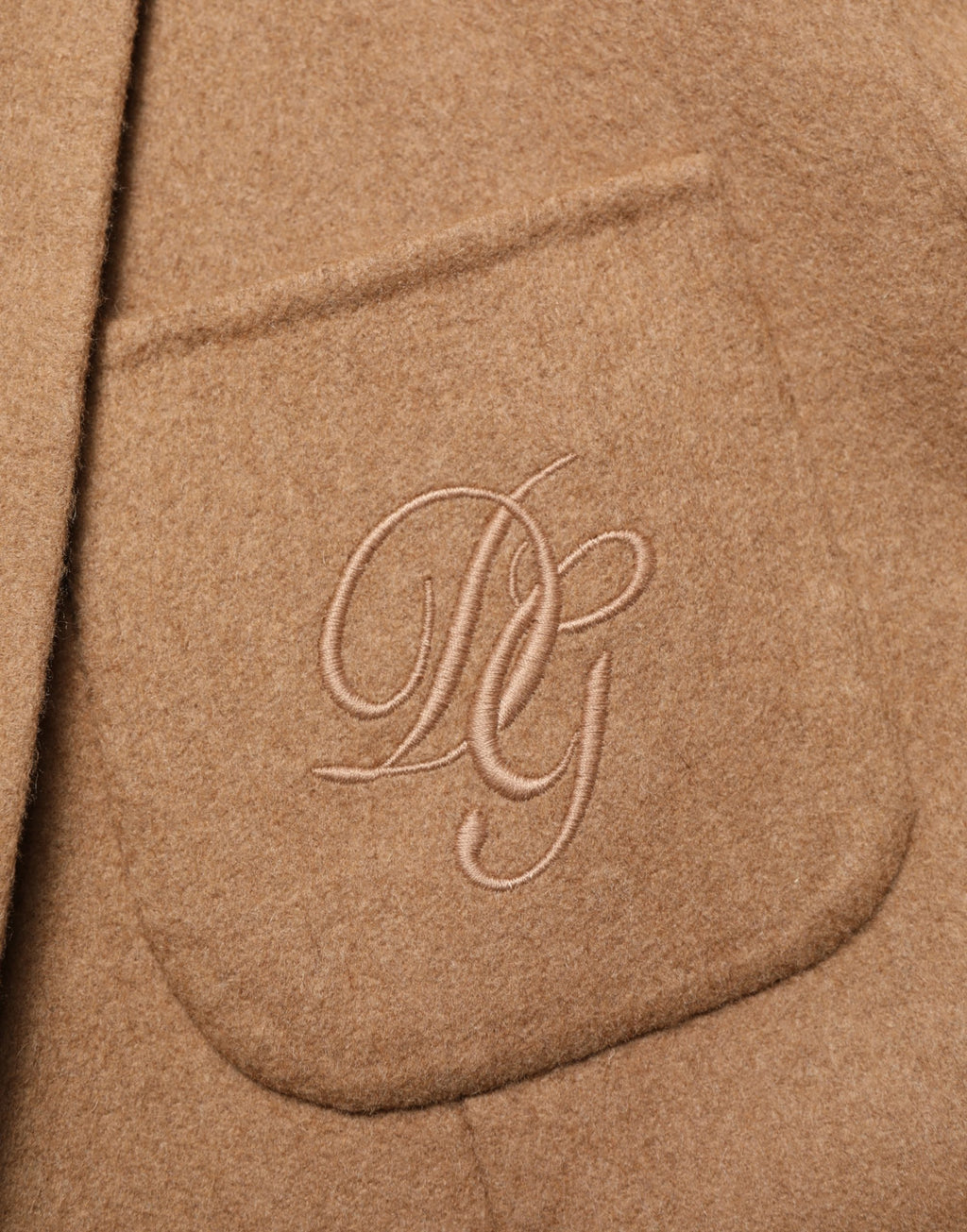 Veste de costume Dolce & Gabbana marron à deux boutons, à simple boutonnage, vue détaillée du produit.