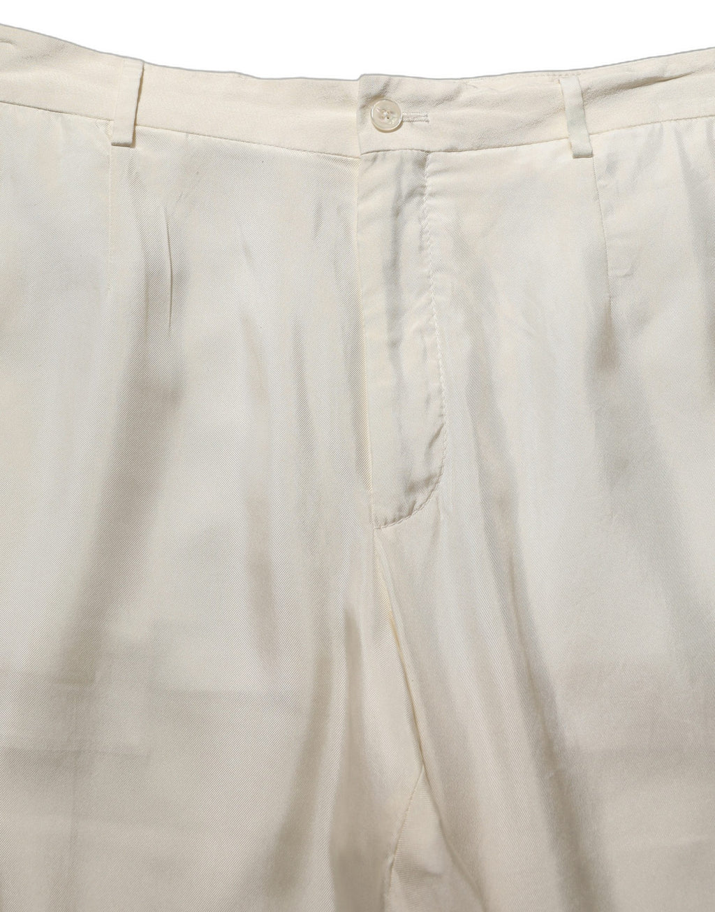 Pantalon large en soie blanche Dolce & Gabbana, coupe droite et jambes larges, vue de face sur fond neutre.