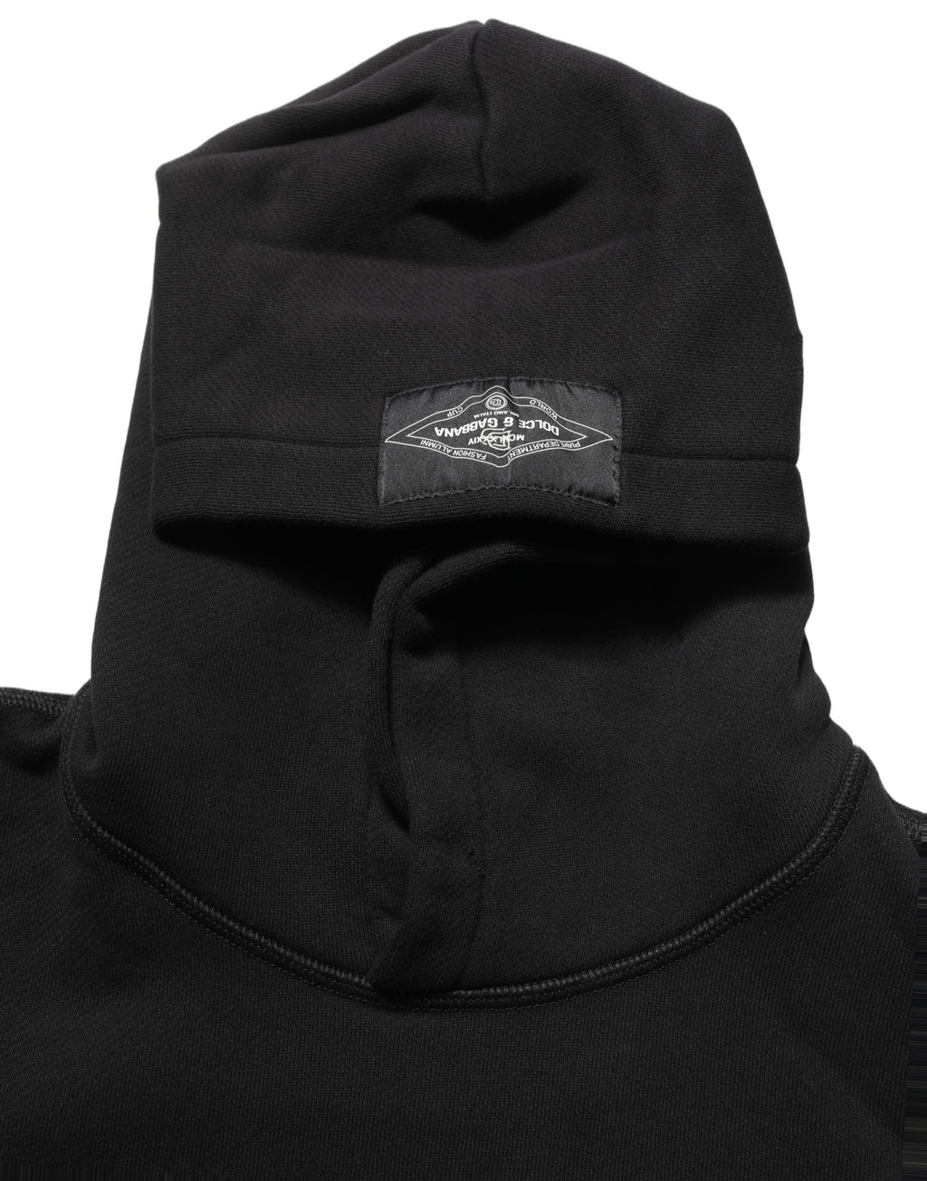 Sweat à capuche en coton noir Dolce & Gabbana Milano1984 avec imprimé, style décontracté et logo visible.
