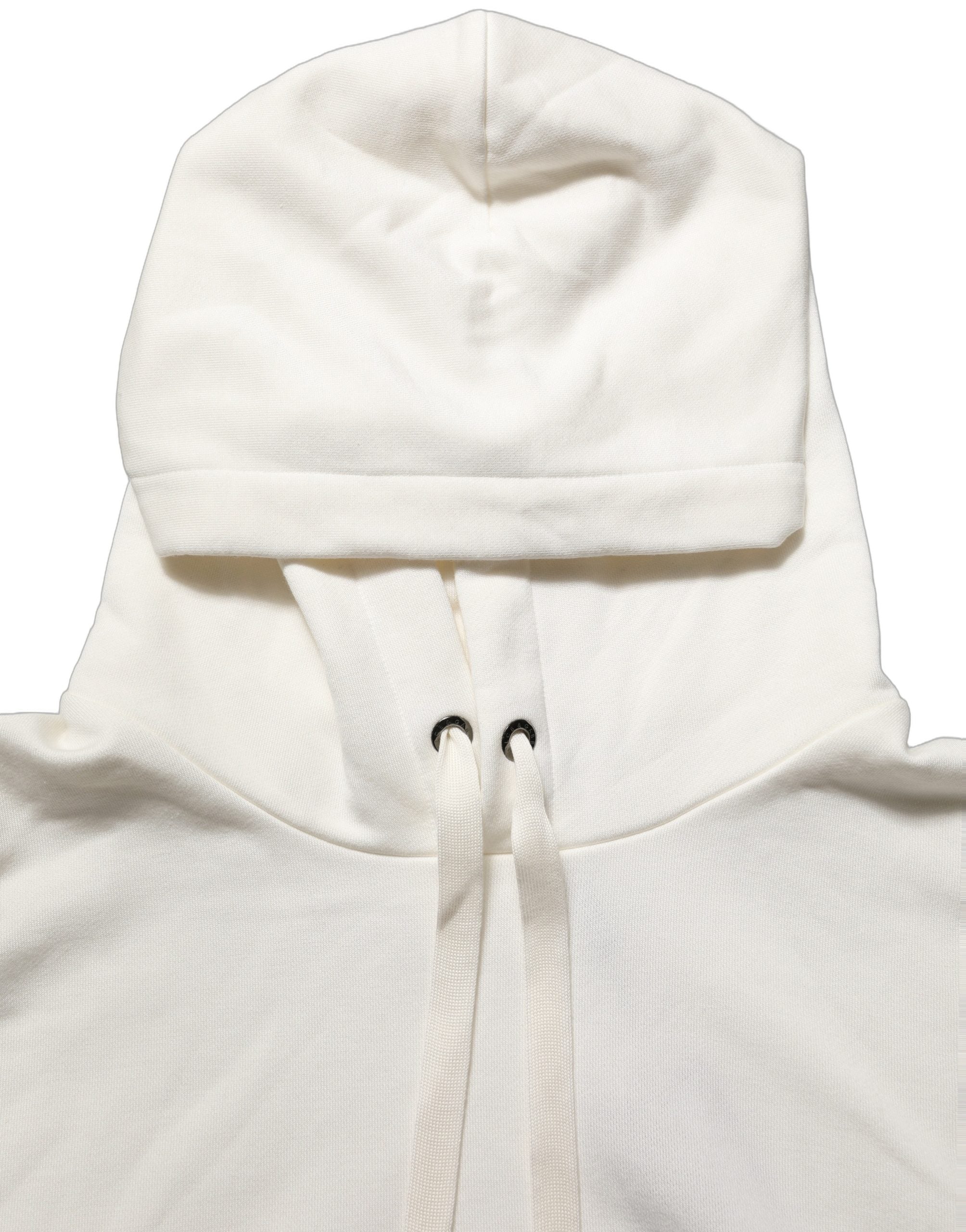 Sweat à capuche blanc Dolce & Gabbana avec logo, pull-over en coton, style décontracté et logo visible à l'avant.