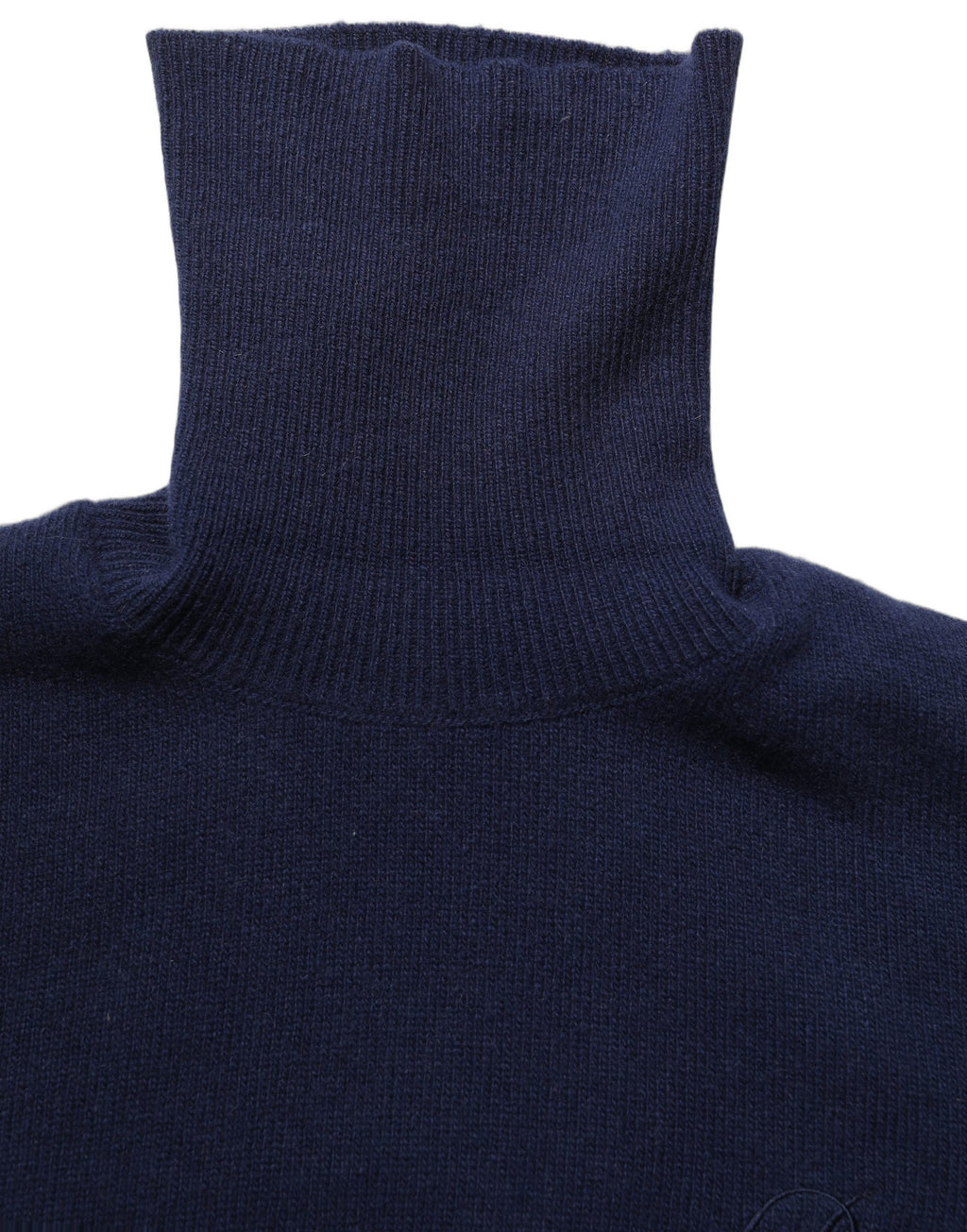 Pull en laine bleue Dolce & Gabbana à col roulé, pull-over élégant avec texture douce et style sophistiqué.
