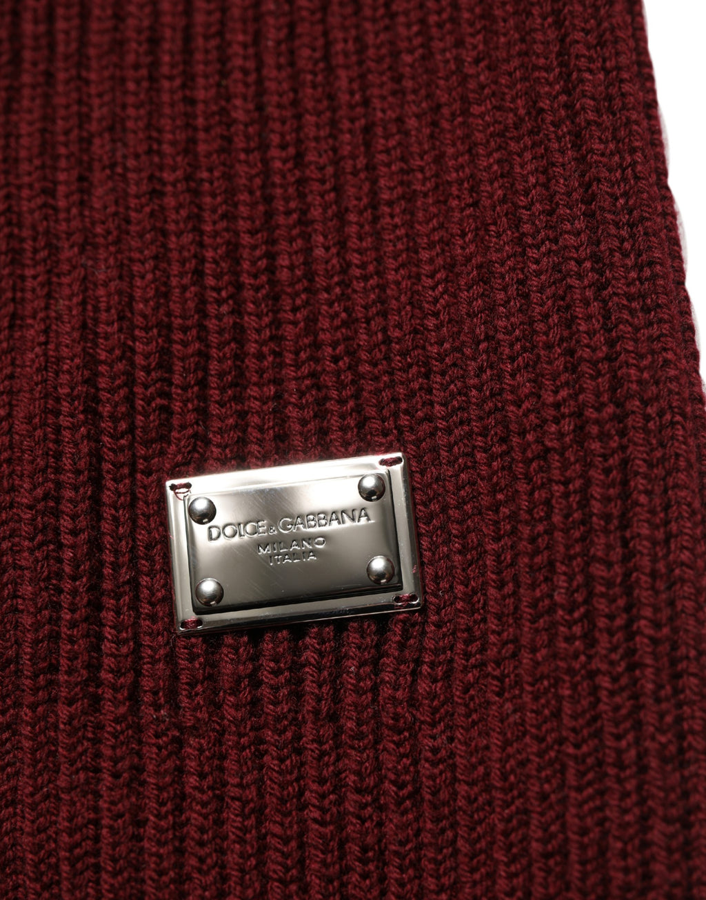 Pull homme Dolce & Gabbana en laine bourgogne à demi-zip, pull-over élégant avec col montant.