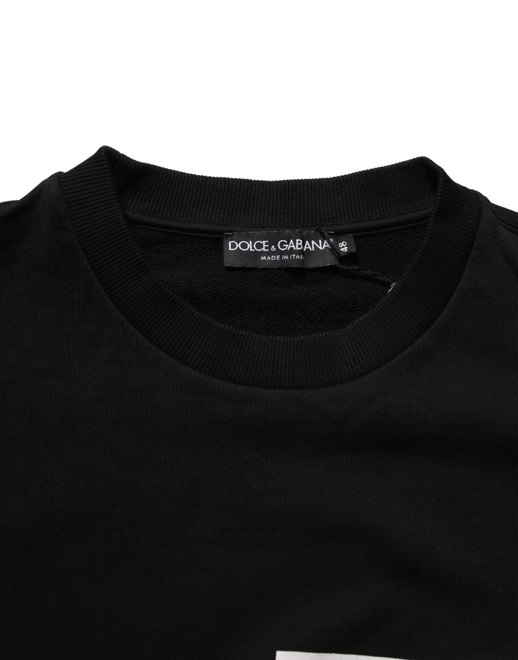 Sweatshirt Dolce & Gabbana en coton noir avec logo imprimé, look décontracté et style élégant.